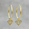 New Faith Guldörhängen stora creoler m diamant