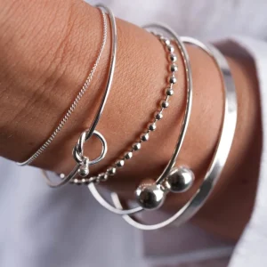 New Faith Silverarmband stelt smalt 5mm