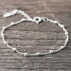 Best Faith Silverarmband tunn länk med kulor