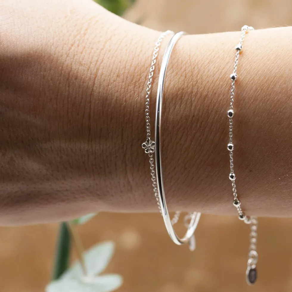 silverarmband_tunn_lnk_me_1.webp Best Faith Silverarmband tunn länk med kulor