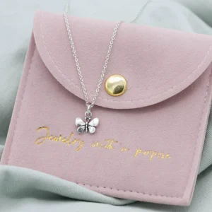 Hot Faith Silverhalsband fjäril