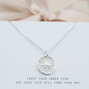 Outlet Faith Silverhalsband lycko coin stjärna