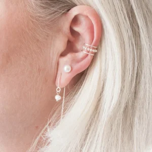Fashion Faith Silverörhänge ear cuff - 3 i 1