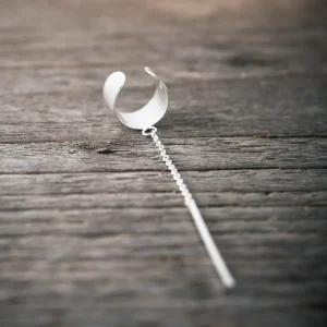 New Faith Silverörhänge ear cuff kedja m stav