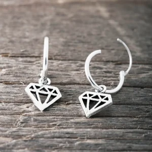 Best Faith Silverörhängen creoler med diamant