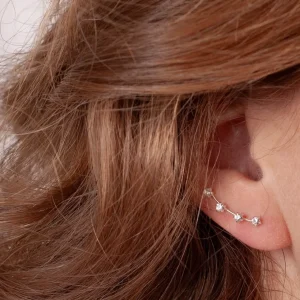 New Faith Silverörhängen ear climber stenar