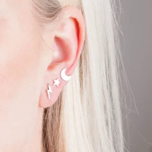 Discount Faith Silverörhängen stjärna/måne