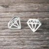 New Faith Silverörhängen stor diamant