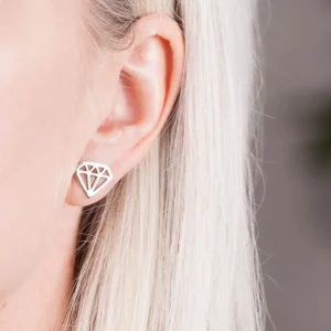 New Faith Silverörhängen stor diamant