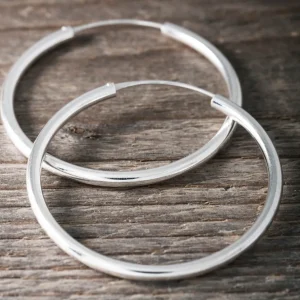 Clearance Faith Silverörhängen Stora creoler 3mm