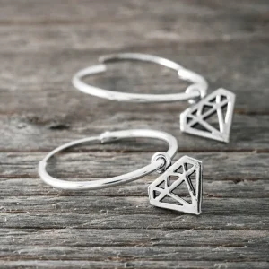 Sale Faith Silverörhängen stora creoler m diamant