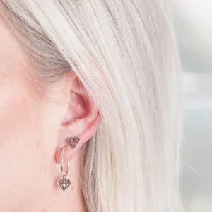 Sale Faith Silverörhängen stora creoler m diamant