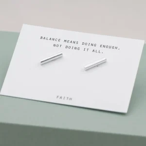 Clearance Faith Silverörhängen T-bar stud