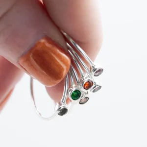 Discount Faith Silverring Sten -Vit kristall