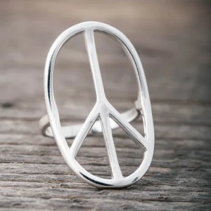 Sale Faith Silverring stor peace-oval