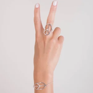 Sale Faith Silverring stor peace-oval